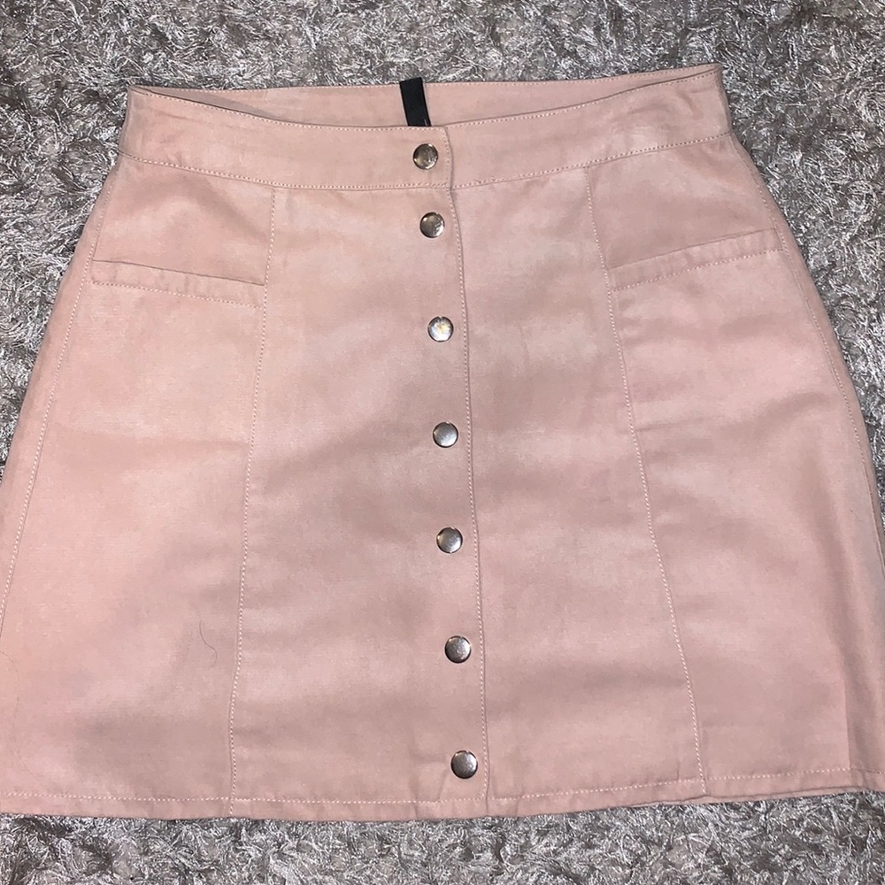Pink button up skirt